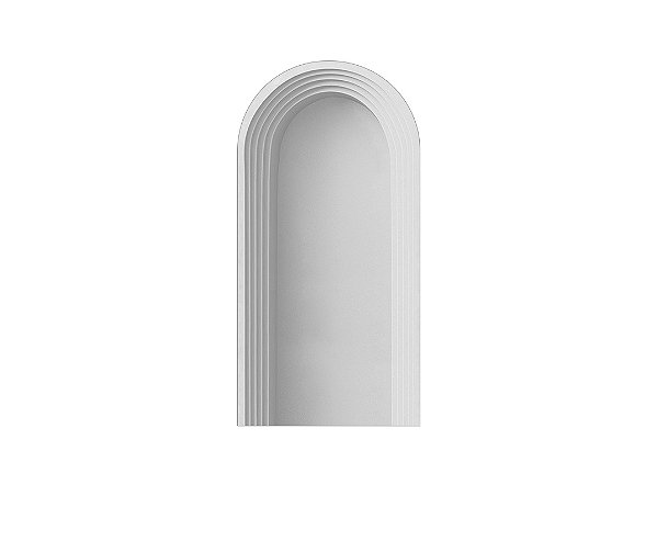 Painel De Festa Romano 1,00x2,00- Parede Arco Portal Curvas Finas Brancas 029
