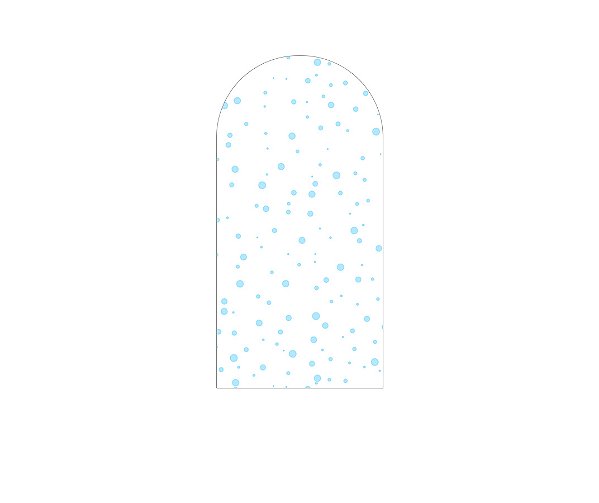 Painel Romano Veste Fácil 1,00x2,00 - Branco com Poás Azul 025