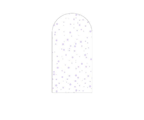 Painel Romano Veste Fácil 1,00x2,00 - Branco com Poás Lilás 027