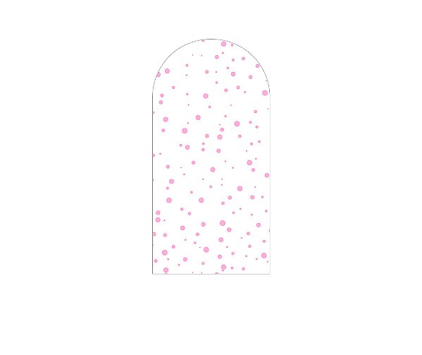 Painel Romano Veste Fácil 1,00x2,00 - Branco com Poás Rosa 028