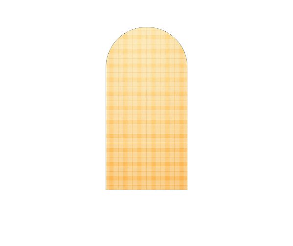 Painel Romano Veste Fácil 1,00x2,00 - Camadas Xadrez Laranja 043