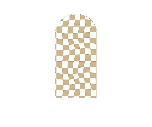 Painel Romano Veste Fácil 1,00x2,00 - Estampa Quadriculado Retrô Marrom 073