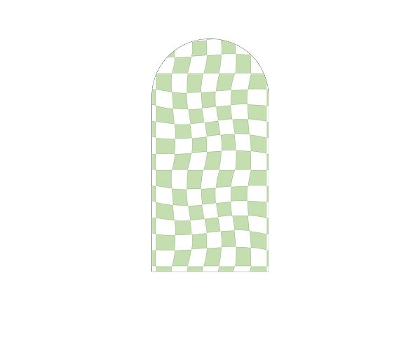 Painel Romano Veste Fácil 1,00x2,00 - Estampa Quadriculado Retrô Verde 079