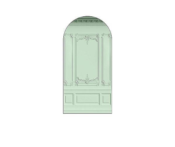Painel Romano Veste Fácil 1,00x2,00 - Parede Boiserie Verde 001