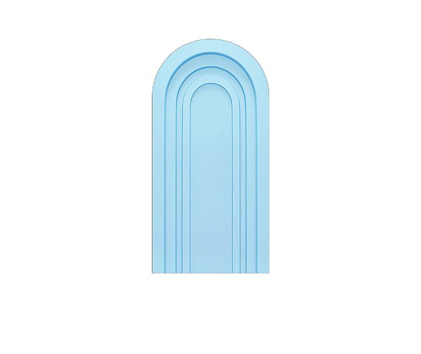 Painel Romano Veste Fácil 1,00x2,00 - Parede Arco Portal com Curvas Azul Suave 006