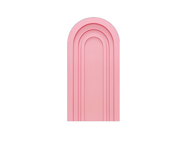 Painel Romano Veste Fácil 1,00x2,00 - Parede Arco Portal com Curvas Rosa Médio 009