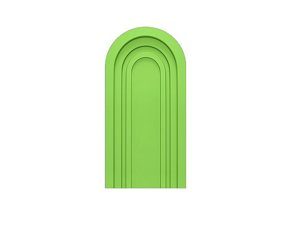 Painel Romano Veste Fácil 1,00x2,00 - Parede Arco Portal com Curvas Verde Médio 012