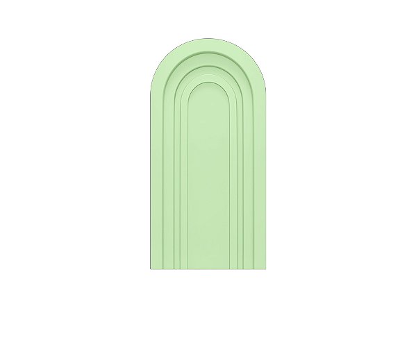 Painel Romano Veste Fácil 1,00x2,00 - Parede Arco Portal com Curvas Verde Suave 014