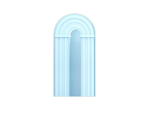Painel Romano Veste Fácil 1,00x2,00 - Parede Arco Portal Curvas Ripadas Azul suave 018
