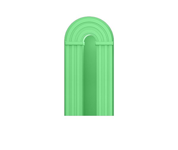 Painel Romano Veste Fácil 1,00x2,00 - Parede Arco Portal Curvas Ripadas Verde 023