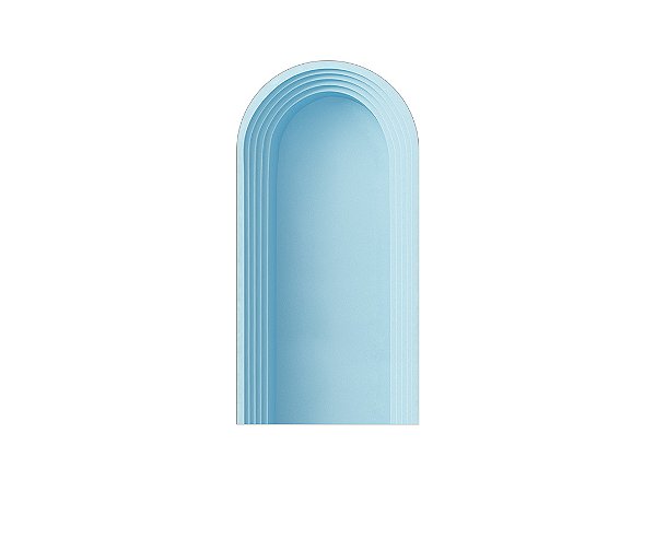 Painel Romano Veste Fácil 1,00x2,00 - Parede Arco Portal Curvas Finas Azul Suave 028