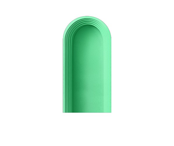 Painel Romano Veste Fácil 1,00x2,00 - Parede Arco Portal Curvas Finas Verde 035