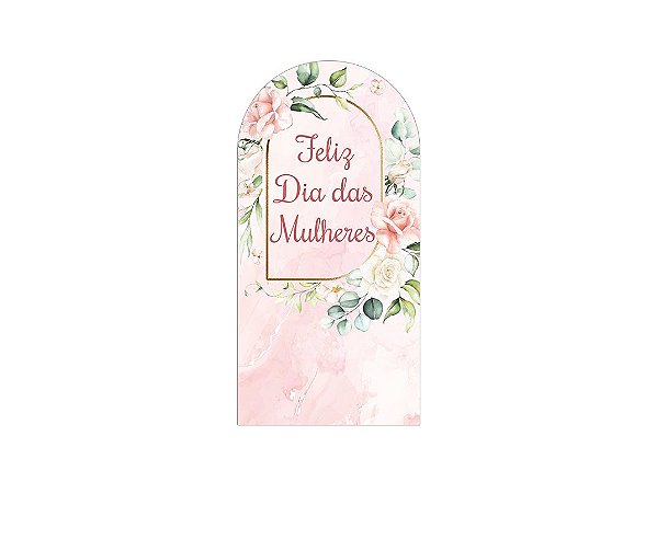 Painel De Festa Romano 1,00x2,00- Dia das Mulheres Efeito Mármore Floral 003