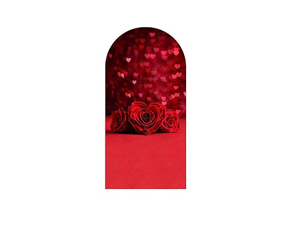 Painel De Festa Romano 1,00x2,00- Dia dos Namorados Rosa Coração Vermelho 012