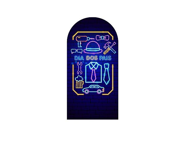 Painel De Festa Romano 1,00x2,00- Dia dos Pais Efeito Neon 020