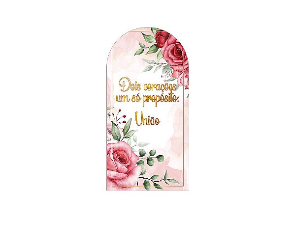 Painel De Festa Romano 1,00x2,00- Encontro de Casais Rosa Floral 027