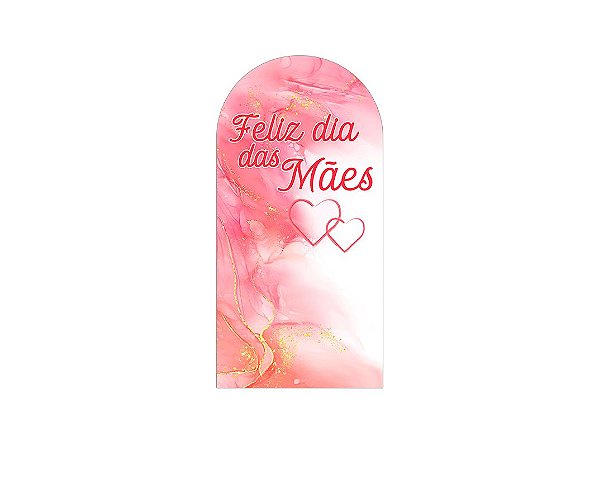 Painel De Festa Romano 1,00x2,00- Dia das Mães Corações Rosas 095