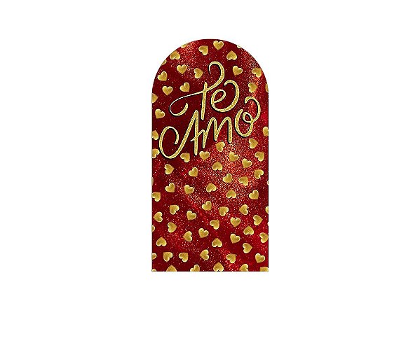 Painel De Festa Romano 1,00x2,00- Dia dos Namorados Te Amo Dourado 116