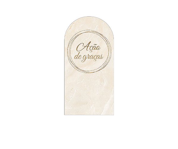 Painel De Festa Romano 1,00x2,00- Ação de Graças Bege Frame Dourado 122
