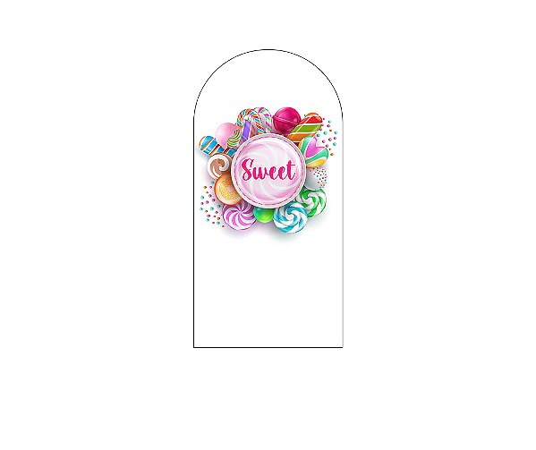 Painel De Festa Romano 1,00x2,00- Sweet Doces Diversos 016