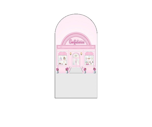 Painel De Festa Romano 1,00x2,00- Vitrine Confeitaria Rosa Claro 017