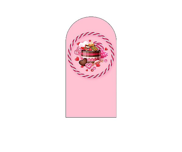 Painel De Festa Romano 1,00x2,00- Confeitaria Doces Rosa 020