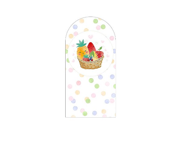 Painel De Festa Romano 1,00x2,00- Cesta de Frutinhas Poás Coloridos 004