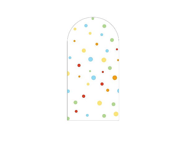 Painel De Festa Romano 1,00x2,00- Branco com Bolinhas Coloridas 008