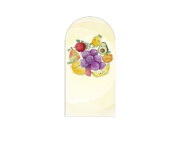 Painel De Festa Romano 1,00x2,00- Frutinha Cute Aquarela 009