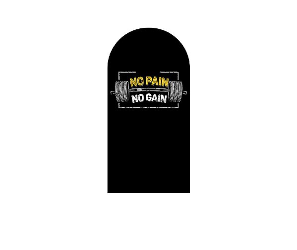 Painel De Festa Romano 1,00x2,00- Academia Preto No Pain No Gain 010
