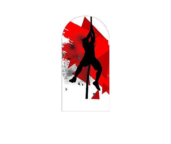 Painel De Festa Romano 1,00x2,00- Silhueta Crossfit Vermelho 013