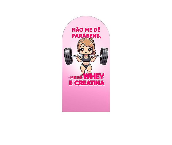 Painel De Festa Romano 1,00x2,00- Academia Rosa Maromba Cute 055