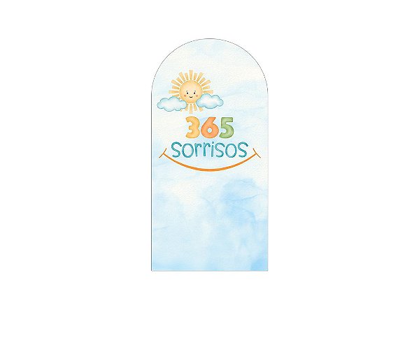 Painel De Festa Romano 1,00x2,00- 365 Sorrisos Azul Aquarela 060