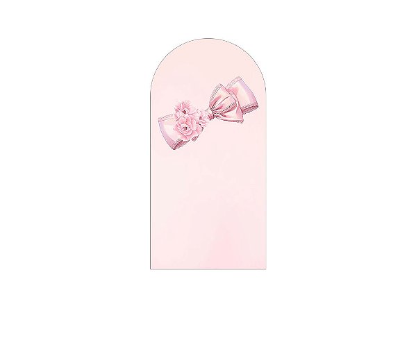 Painel De Festa Romano 1,00x2,00- Laço Rosa Cute 064