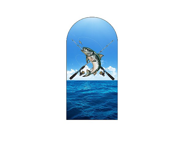 Painel De Festa Romano 1,00x2,00- Pescaria Mar Realista 004