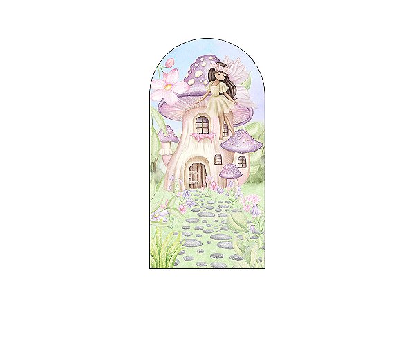 Painel De Festa Romano 1,00x2,00- Jardim Casinha das Fadas 014
