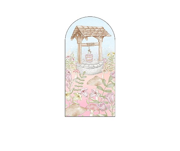 Painel De Festa Romano 1,00x2,00- Mundo das Fadas Aquarela 021