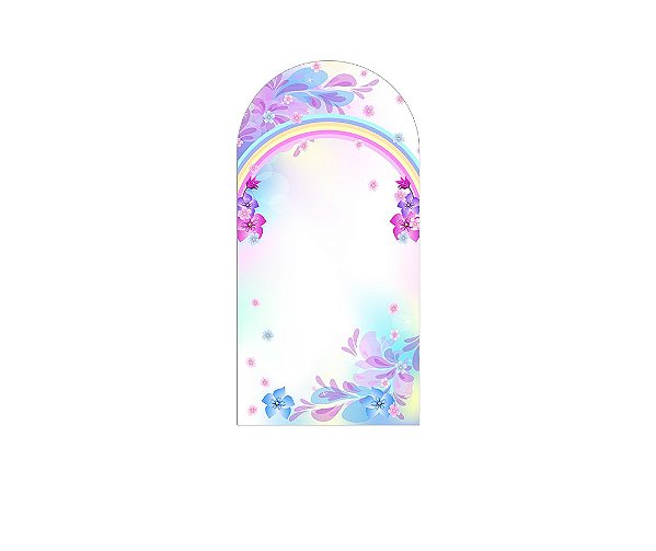 Painel De Festa Romano 1,00x2,00- Arco-íris Florido 014