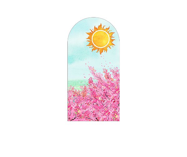 Painel De Festa Romano 1,00x2,00- Flor Rosa Tropical 023