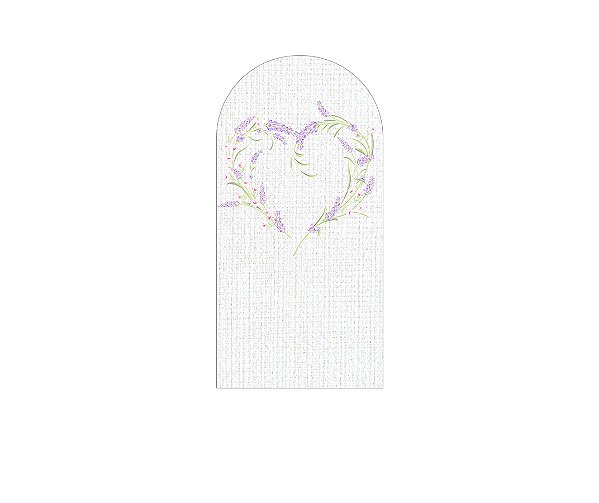 Painel De Festa Romano 1,00x2,00- Coração de Lavanda Aquarela 059