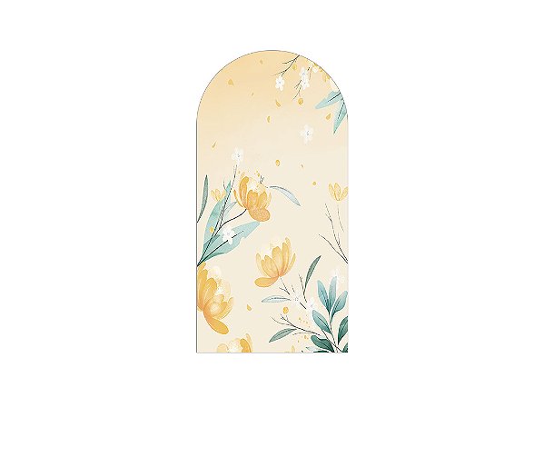 Painel De Festa Romano 1,00x2,00- Flores Amarelas 067