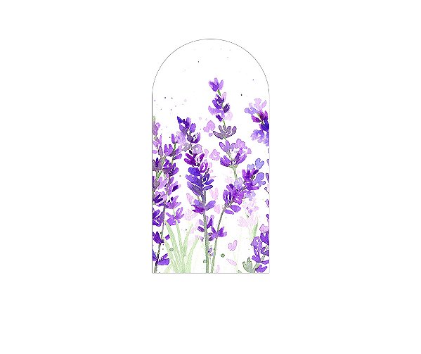 Painel De Festa Romano 1,00x2,00- Flores Lavandas Aquarela 103