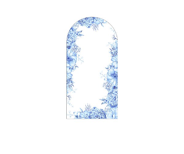 Painel De Festa Romano 1,00x2,00- Bride To Be Floral Azul 124