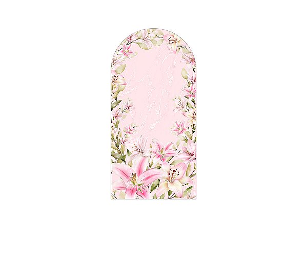 Painel De Festa Romano 1,00x2,00- Flores Lírios Rosas 132