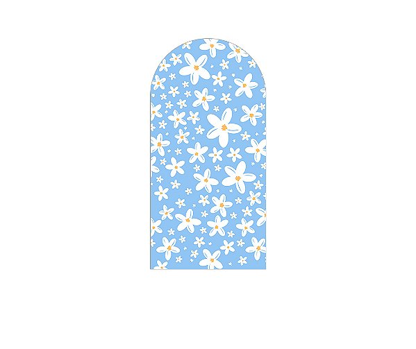 Painel De Festa Romano 1,00x2,00- Margaridas Fundo Azul 145