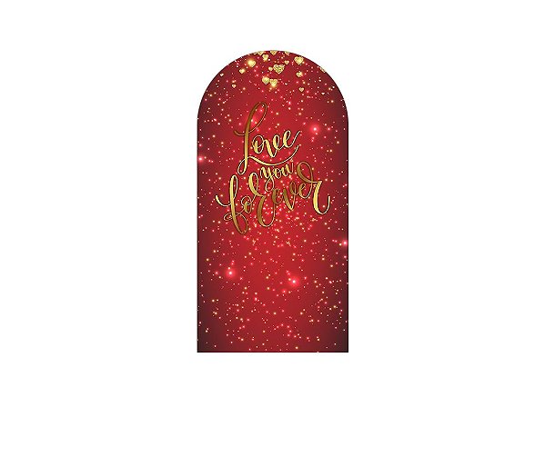 Painel Romano Veste Fácil 1,00x2,00 - Dia dos Namorados Vermelho e Dourado 009