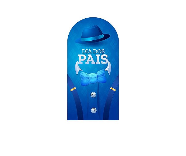Painel Romano Veste Fácil 1,00x2,00 - Dia dos Pais Chapéu e Suspensório Azul 052