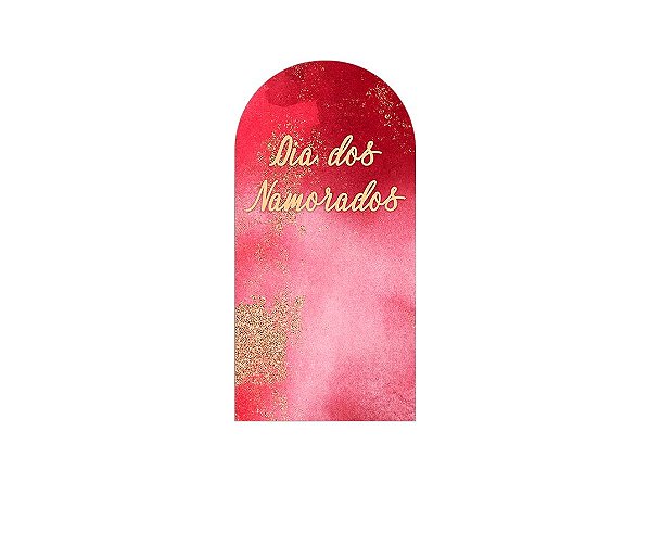 Painel Romano Veste Fácil 1,00x2,00 - Dia dos Namorados Vermelho e Dourado Aquarela 055