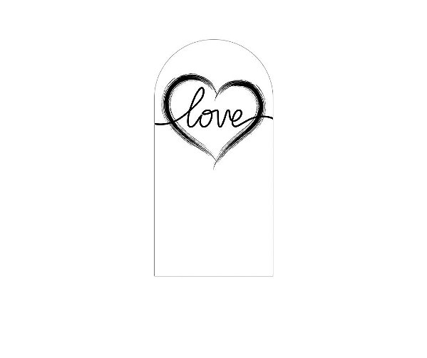Painel Romano Veste Fácil 1,00x2,00 - Dia dos Namorados Love Preto e Branco 115