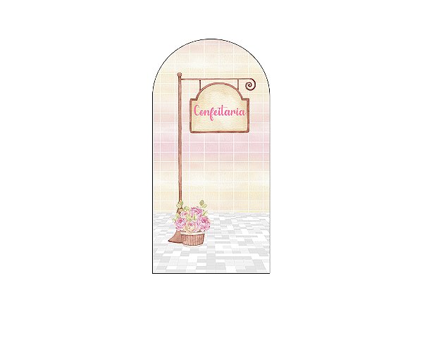 Painel Romano Veste Fácil 1,00x2,00 - Confeitaria Patisserie Rosa 004